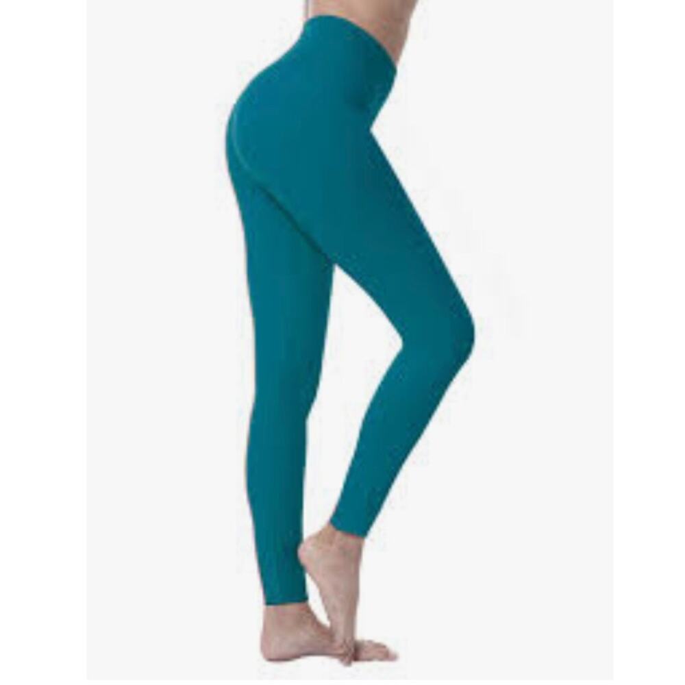 Natural Feeling Legging Set of Two Aqua and White Plus Size - Picture 8 of 9